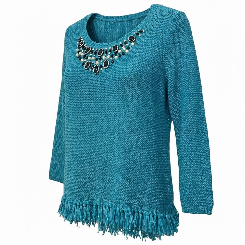 RUBY RD Y2K TURQUOISE BEADED TOP